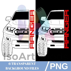 Ford Ranger / 6 PNG files with transparent backgrounds, perfect for sublimation printing, design projects,icons, and creative art.