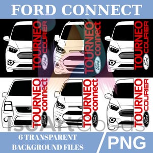 Ford Connect / 6 PNG files with transparent backgrounds, perfect for sublimation printing, design projects,icons, and creative art.