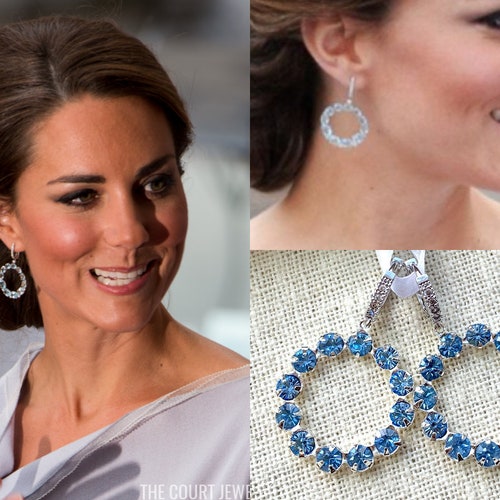 Kate Middleton Clear Crystal Pave Rhodium Silver Teardrop - Etsy