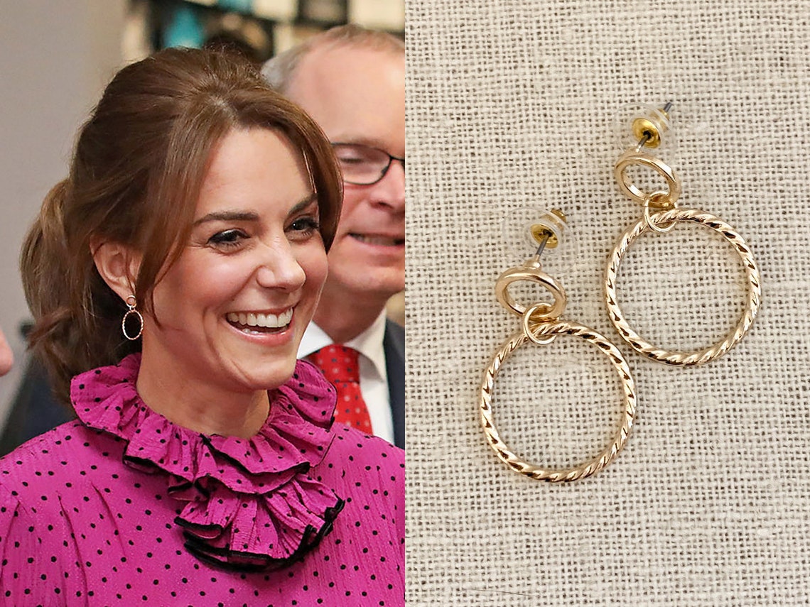 Kate Middleton Gold Double Circle Infinity Earrings Duchess of | Etsy