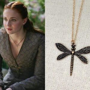 Sansa Stark Margaery Tyrell Antique Gold Dragonfly Necklace