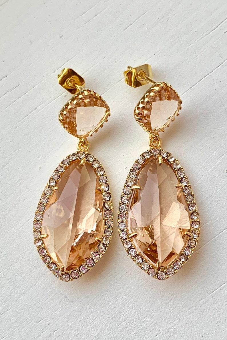 Kate Middleton Peach Cubic Zirconia Halo Pave Diamond Crystal | Etsy