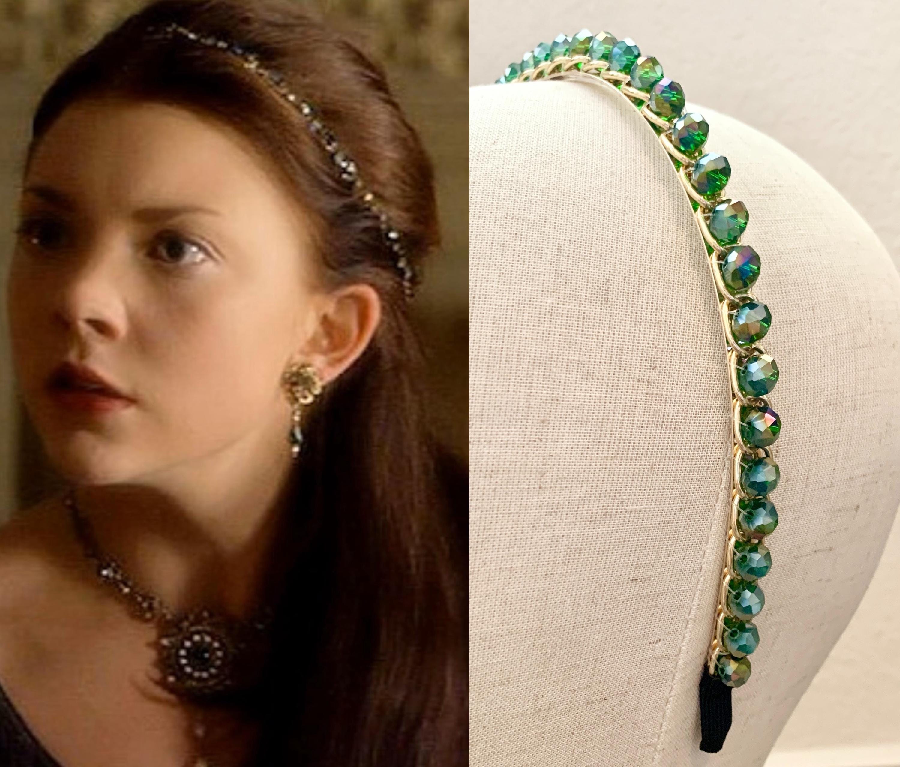 Emerald Royale Crystal Headband Emerald Headband Bridal Headpiece Green Tiara Beaded  main image 2