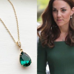 Kate Middleton Emerald Green Crystal Pear Teardrop Cubic - Etsy