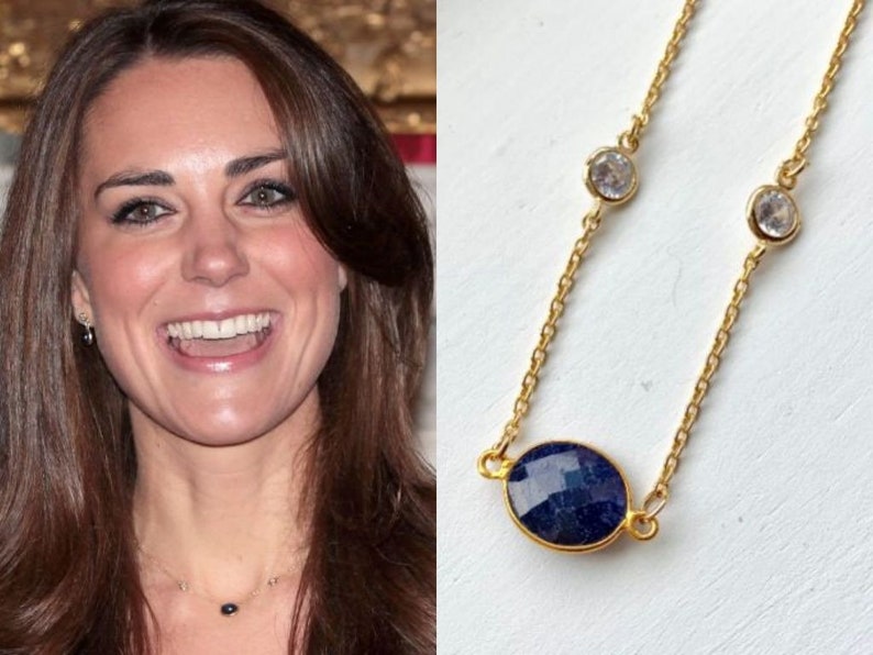 Kate Middleton Genuine Sapphire Gemstone 24k Gold Cubic Image 0
