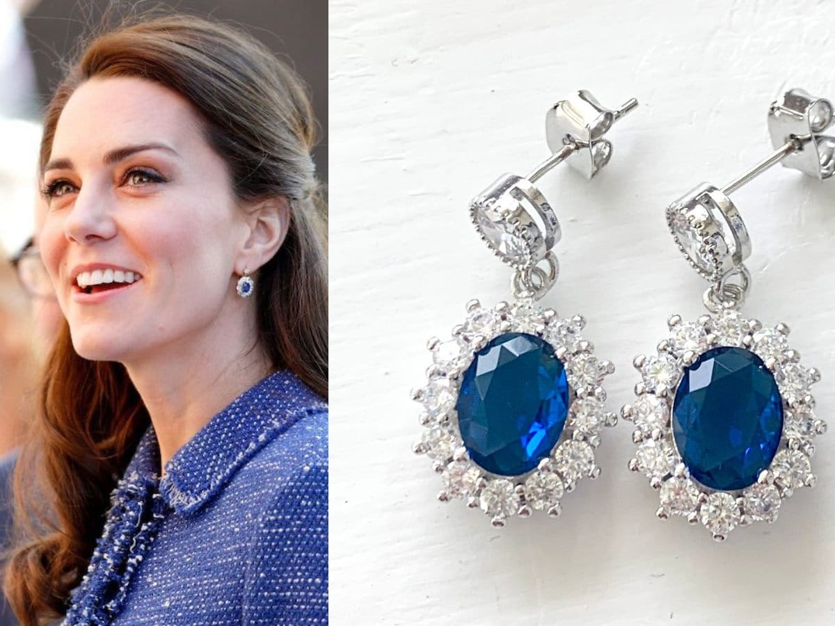 Kate Middleton Sapphire Blue Crystal Cubic Zirconia Flower - Etsy Canada