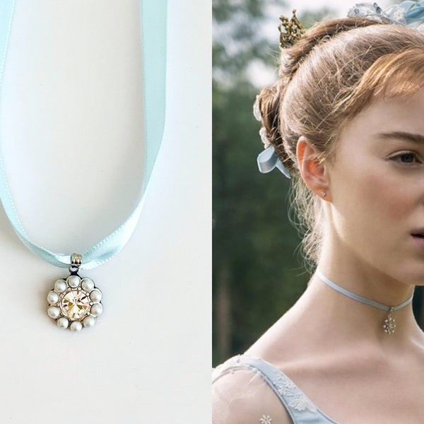 Ribbon Flower Necklace Etsy