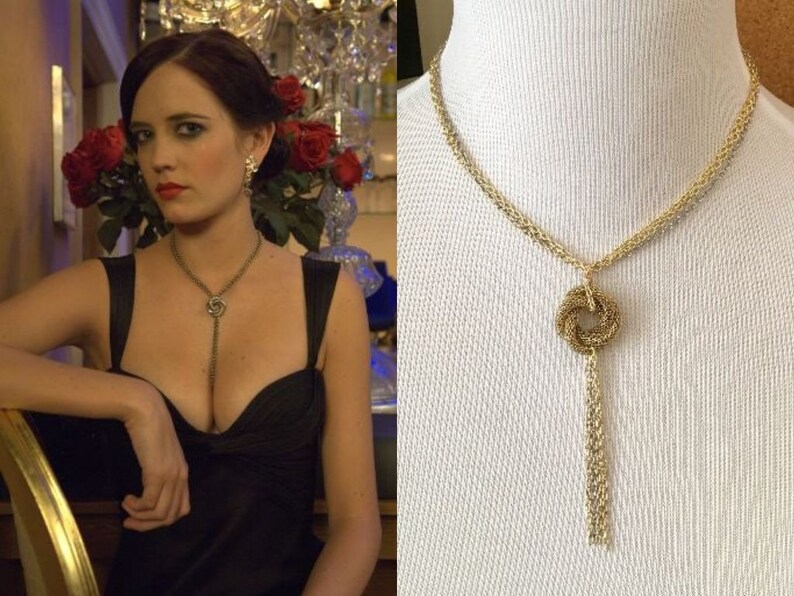 Gold James Bond Casino Royale Vesper Lynd Love Knot Necklace | Etsy