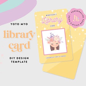 Yoto MYO Machen Sie Ihre eigenen Bibliothek Card Label, DIY Printable, Kinder Yoto, Sofort Download, DIY Vorlage, Braune Haare Mädchen, Gelbe Sterne