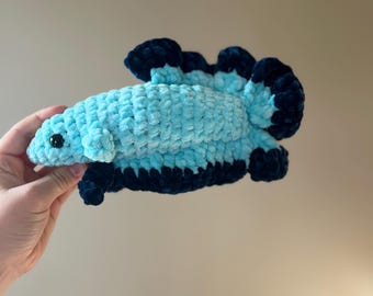 Crocheted Betta Fish Plushie, Stuffed Animal Toy