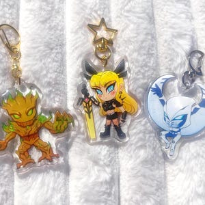 Marvel Rivals Keychains - Spider-man, Magik, Moon Knight, Groot, Luna ...