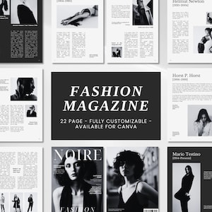 Fashion Magazine Canva Template | Minimalist Editorial Layout (A4 Size, 22 Pages, Instant Download)