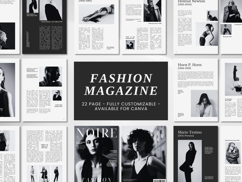 Fashion Magazine Canva Template | Minimalist Editorial Layout (A4 Size, 22 Pages, Instant Download) image 1