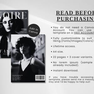Fashion Magazine Canva Template | Minimalist Editorial Layout (A4 Size, 22 Pages, Instant Download) image 6