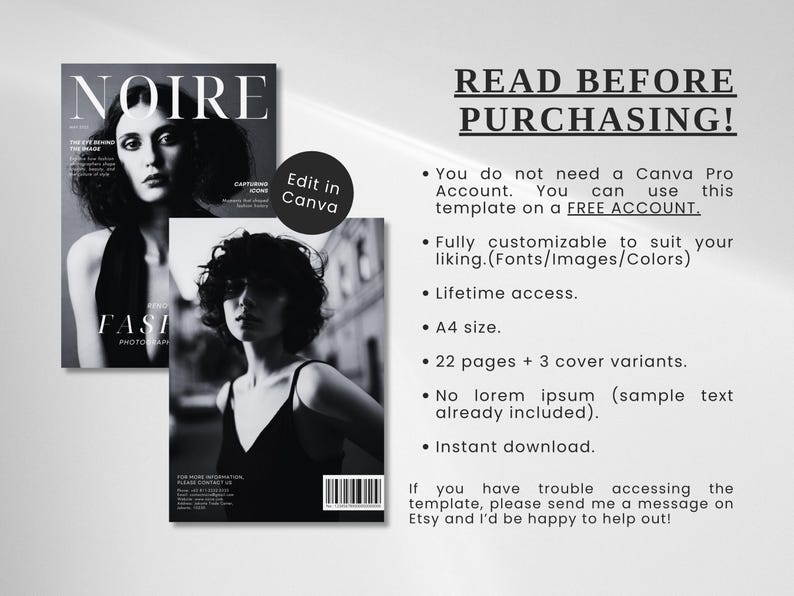Fashion Magazine Canva Template | Minimalist Editorial Layout (A4 Size, 22 Pages, Instant Download) image 6