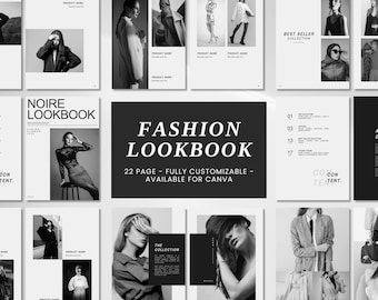 Fashion Lookbook Canva Template | Minimalist Editorial Layout (A4 Size, 22 Pages, Instant Download)