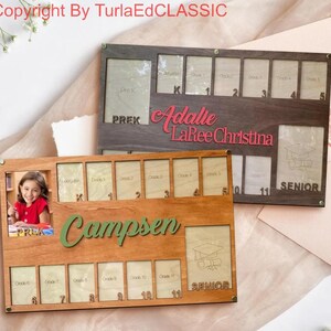 PreK to 12th Grade Photo Frame, Custom School Years Picture Display, Graduation Keepsake for Students
