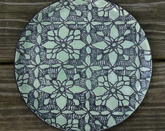 Decorative, Porcelain Plate, with  textured design