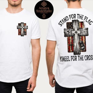 Patriotic Christian T-Shirt: Rustic Cross USA Flag Graphic Tee