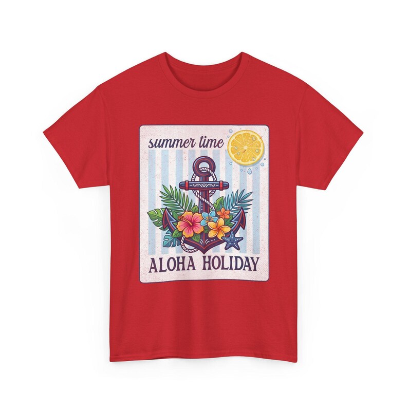 Aloha Holiday Anchor Summer Time Floral Tropical T-Shirt image 19