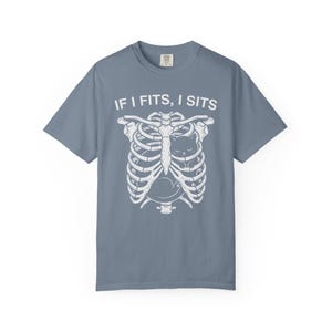 If I Fits I Sits Skeleton Ribcage T-Shirt image 10