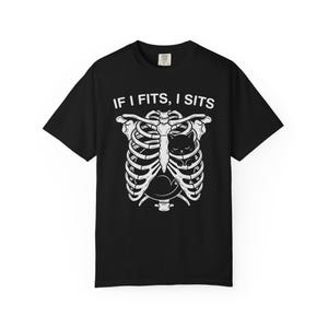 If I Fits I Sits Skeleton Ribcage T-Shirt image 12