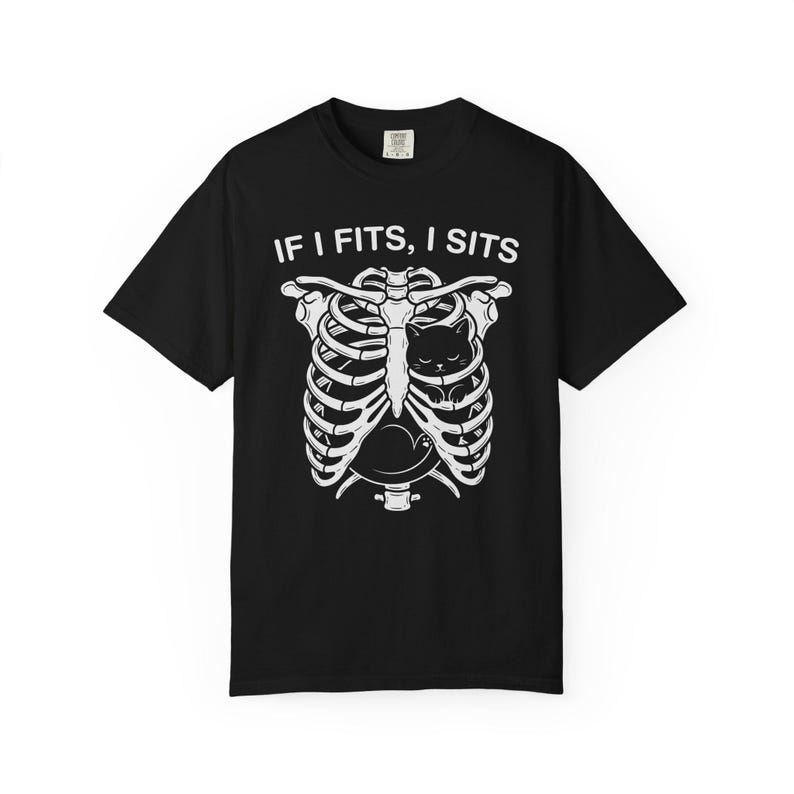 If I Fits I Sits Skeleton Ribcage T-Shirt image 12