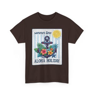 Aloha Holiday Anchor Summer Time Floral Tropical T-Shirt image 10
