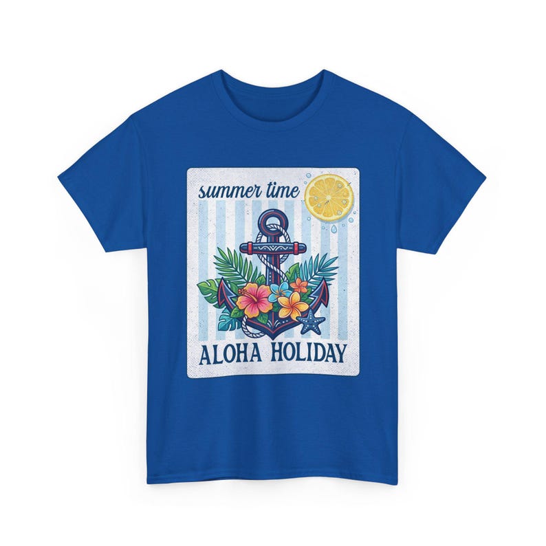 Aloha Holiday Anchor Summer Time Floral Tropical T-Shirt image 16