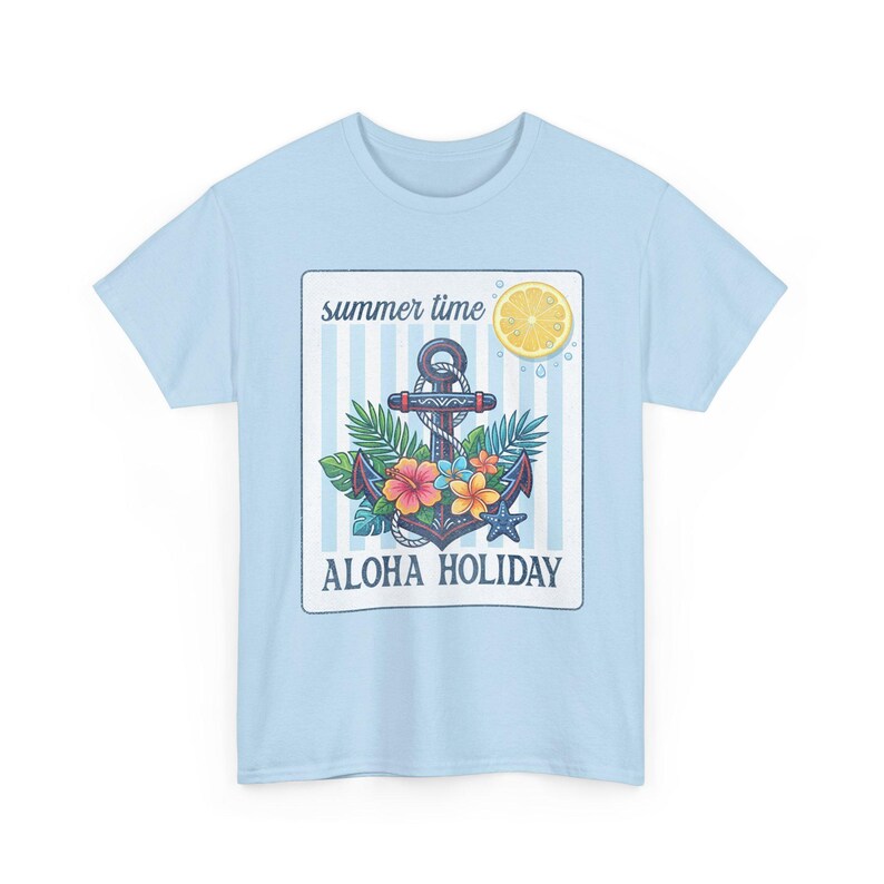 Aloha Holiday Anchor Summer Time Floral Tropical T-Shirt image 14