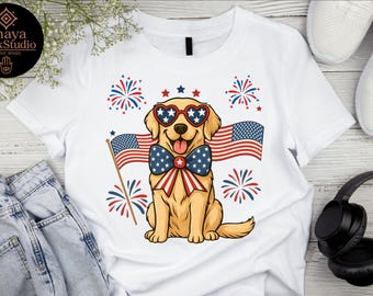 Patriotic Dog 4th of July Shirt: USA Flag Puppy Tee