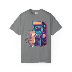 Retro Arcade Cat Gamer T-Shirt, Vintage Video Game Tee, Comfort Colors 1717 image 10