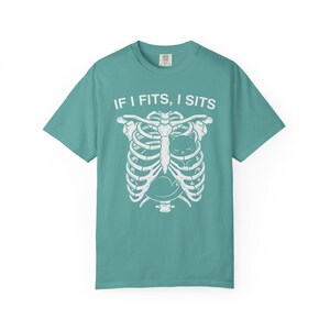 If I Fits I Sits Skeleton Ribcage T-Shirt image 9