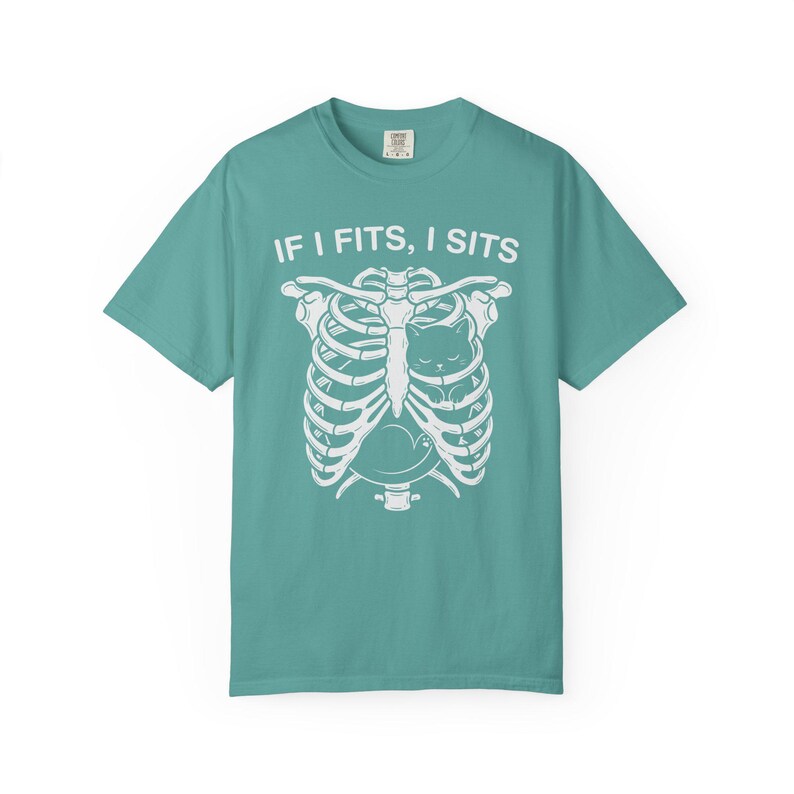 If I Fits I Sits Skeleton Ribcage T-Shirt image 9