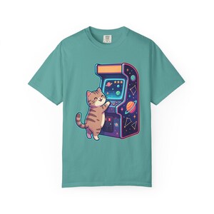 Retro Arcade Cat Gamer T-Shirt, Vintage Video Game Tee, Comfort Colors 1717 image 13