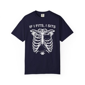 If I Fits I Sits Skeleton Ribcage T-Shirt image 11