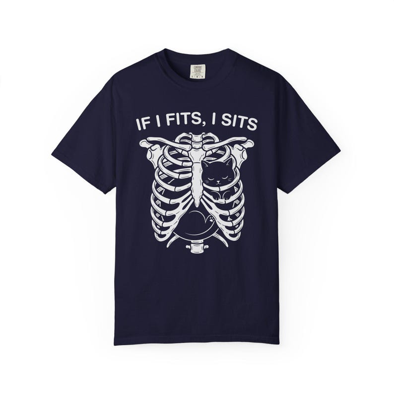 If I Fits I Sits Skeleton Ribcage T-Shirt image 11