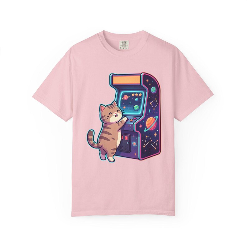Retro Arcade Cat Gamer T-Shirt, Vintage Video Game Tee, Comfort Colors 1717 image 19