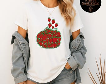 Camiseta de fresa, Camiseta de frutas, Camiseta para amantes de las fresas