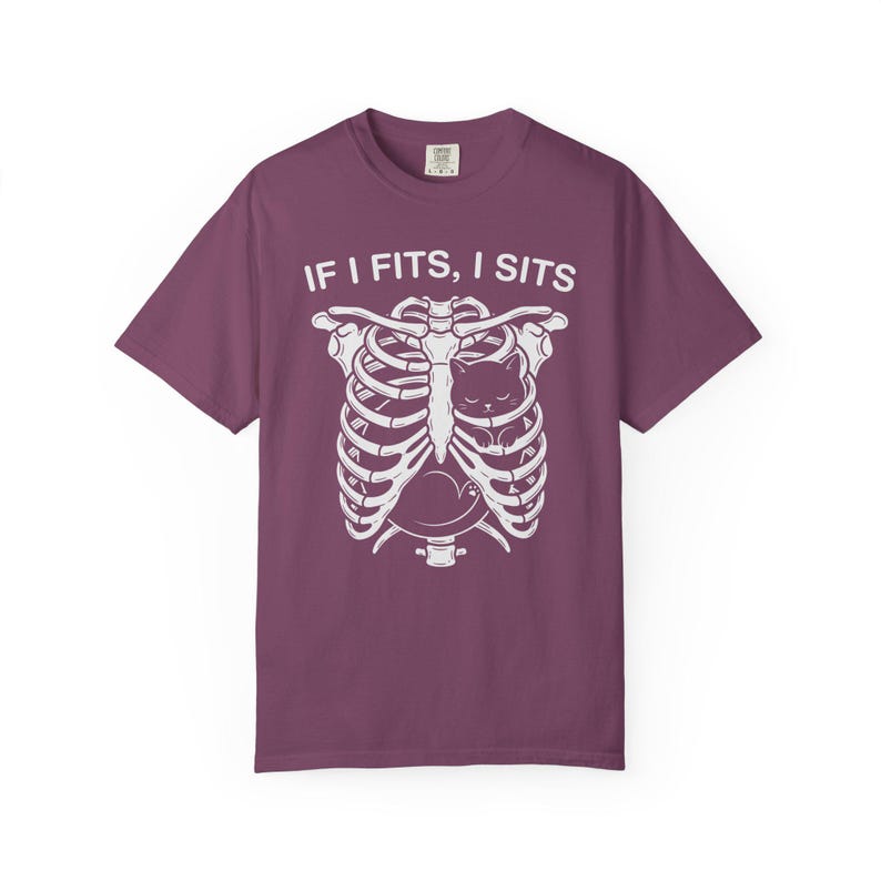 If I Fits I Sits Skeleton Ribcage T-Shirt image 13