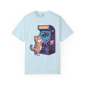 Retro Arcade Cat Gamer T-Shirt, Vintage Video Game Tee, Comfort Colors 1717 image 14