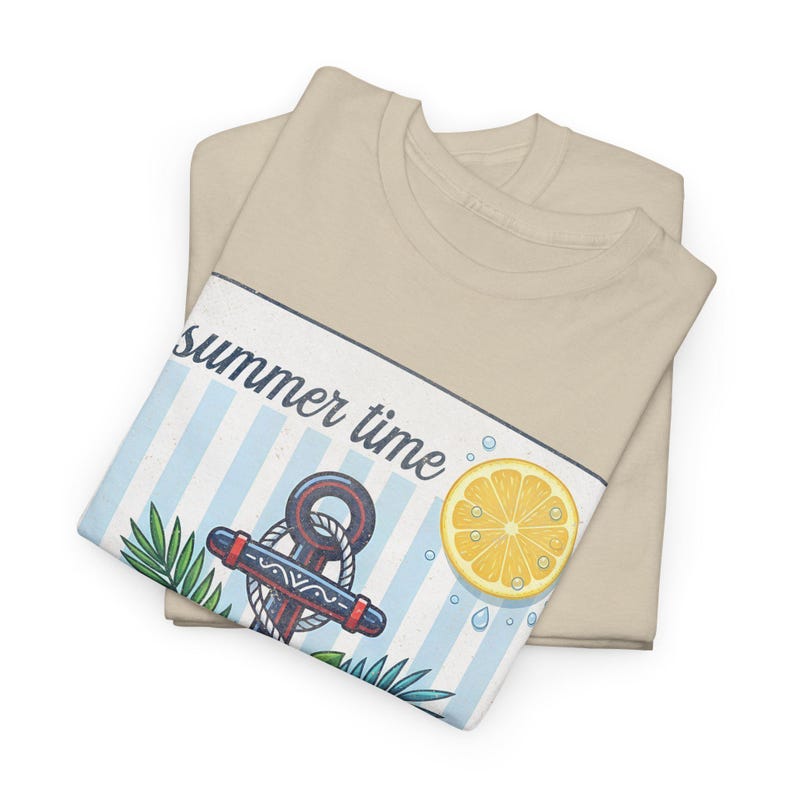 Aloha Holiday Anchor Summer Time Floral Tropical T-Shirt image 3