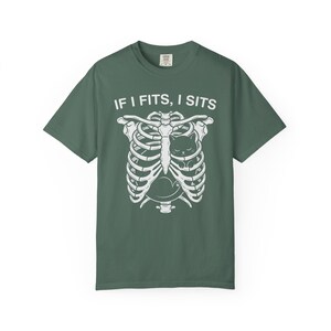 If I Fits I Sits Skeleton Ribcage T-Shirt image 8