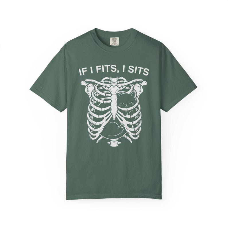 If I Fits I Sits Skeleton Ribcage T-Shirt image 8