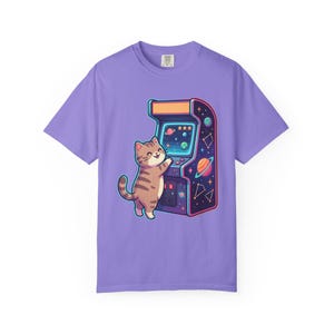 Retro Arcade Cat Gamer T-Shirt, Vintage Video Game Tee, Comfort Colors 1717 image 17