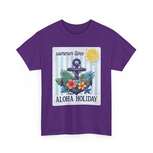 Aloha Holiday Anchor Summer Time Floral Tropical T-Shirt image 17