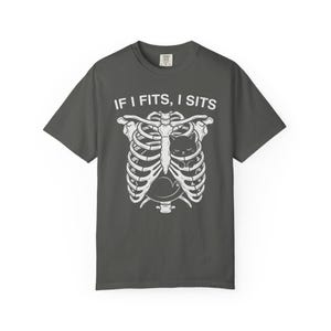 If I Fits I Sits Skeleton Ribcage T-Shirt image 7