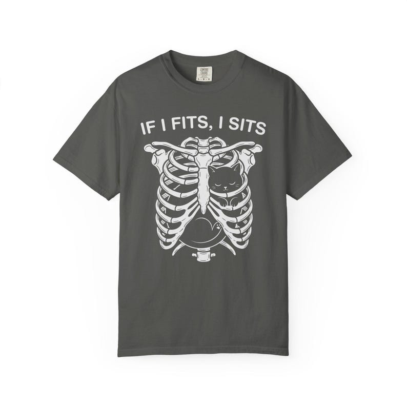 If I Fits I Sits Skeleton Ribcage T-Shirt image 7