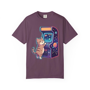 Retro Arcade Cat Gamer T-Shirt, Vintage Video Game Tee, Comfort Colors 1717 image 20