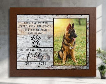 Impresión fotográfica enmarcada personalizada conmemorativa de mascotas, recuerdo de perros y caballos
